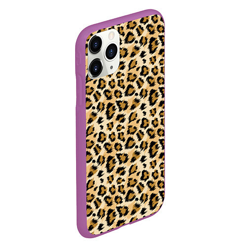 Чехол iPhone 11 Pro матовый Пятна Дикого Леопарда / 3D-Фиолетовый – фото 2