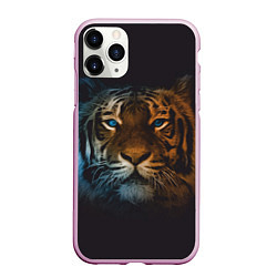 Чехол iPhone 11 Pro матовый Тигр с голубыми глазами