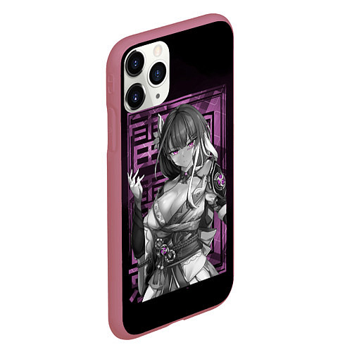 Чехол iPhone 11 Pro матовый Сегун Райдэн Эи Bad girl / 3D-Малиновый – фото 2