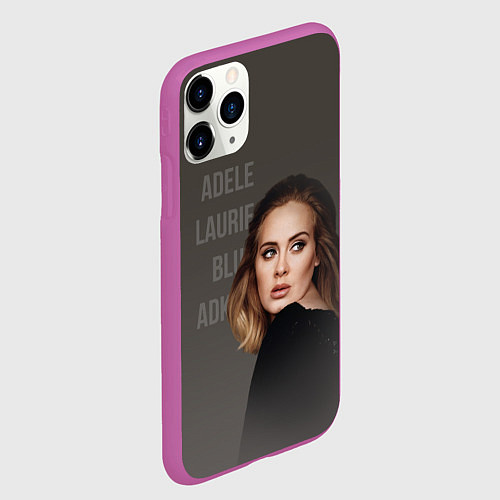 Чехол iPhone 11 Pro матовый Взгляд Адель / 3D-Фиолетовый – фото 2