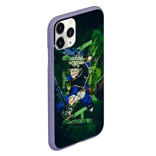 Чехол iPhone 11 Pro матовый Аста Черный клевер Black clover / 3D-Серый – фото 2