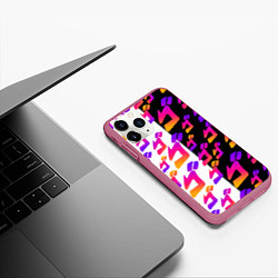 Чехол iPhone 11 Pro матовый JOJO BIZARRE ADVENTURE ДЖО ДЖО УЗОР, цвет: 3D-малиновый — фото 2