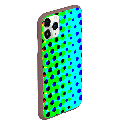 Чехол iPhone 11 Pro матовый Цветная кислота / 3D-Коричневый – фото 2