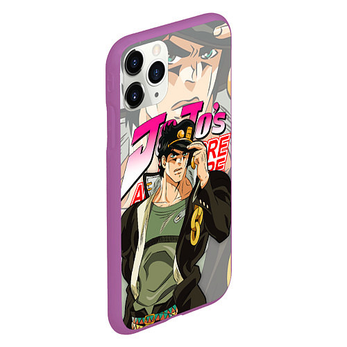 Чехол iPhone 11 Pro матовый JOJO BIZARRE ADVENTURE ДЖОДЖО / 3D-Фиолетовый – фото 2