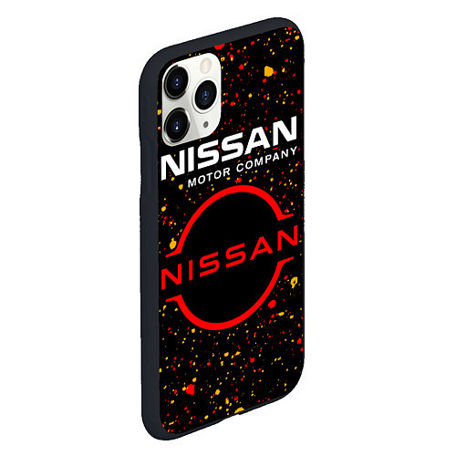 Чехол iPhone 11 Pro матовый NISSAN - Брызги / 3D-Черный – фото 2
