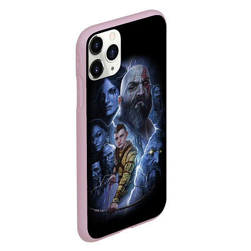 Чехол iPhone 11 Pro матовый GOD OF WAR РАГНАРЁК / 3D-Розовый – фото 2