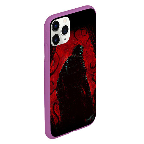 Чехол iPhone 11 Pro матовый DEAD SPACE АЙЗЕК КЛАРК В БРОНЕ / 3D-Фиолетовый – фото 2