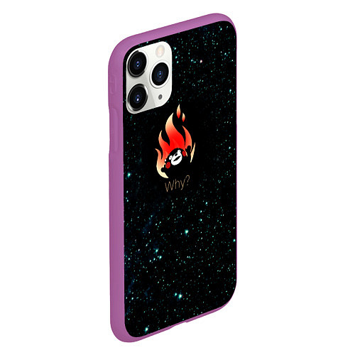 Чехол iPhone 11 Pro матовый Why? / 3D-Фиолетовый – фото 2