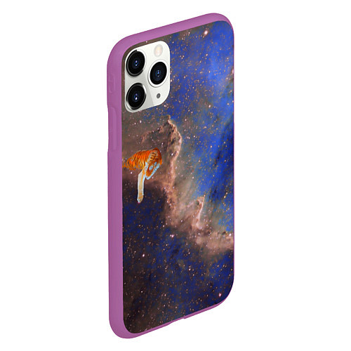 Чехол iPhone 11 Pro матовый Cosmic animal / 3D-Фиолетовый – фото 2