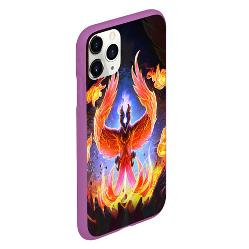 Чехол iPhone 11 Pro матовый DOTA 2 ФЕНИКС / 3D-Фиолетовый – фото 2