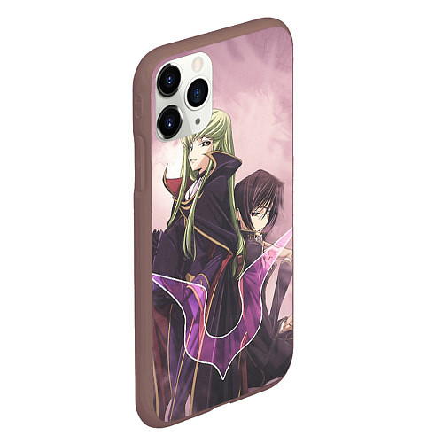 Чехол iPhone 11 Pro матовый Code Geass, Лелуш Ламперуж и C C / 3D-Коричневый – фото 2