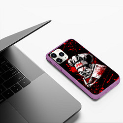 Чехол iPhone 11 Pro матовый DOTA 2 PUDGE, БРЫЗГИ КРАСОК, цвет: 3D-фиолетовый — фото 2
