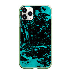 Чехол iPhone 11 Pro матовый НЕОНОВЫЕ БРЫЗГИ КРАСОК ГРАНЖ NEON, цвет: 3D-салатовый