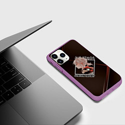 Чехол iPhone 11 Pro матовый Кадзуха Kazuha Kaedehara, Genshin Impact, цвет: 3D-фиолетовый — фото 2