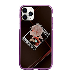 Чехол iPhone 11 Pro матовый Кадзуха Kazuha Kaedehara, Genshin Impact, цвет: 3D-фиолетовый