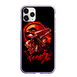 Чехол iPhone 11 Pro матовый Гатс, Каска, Рыцарь-Череп и Апостол-Яйцо Berserk