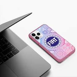 Чехол iPhone 11 Pro матовый FIAT BIG LOGO, цвет: 3D-малиновый — фото 2