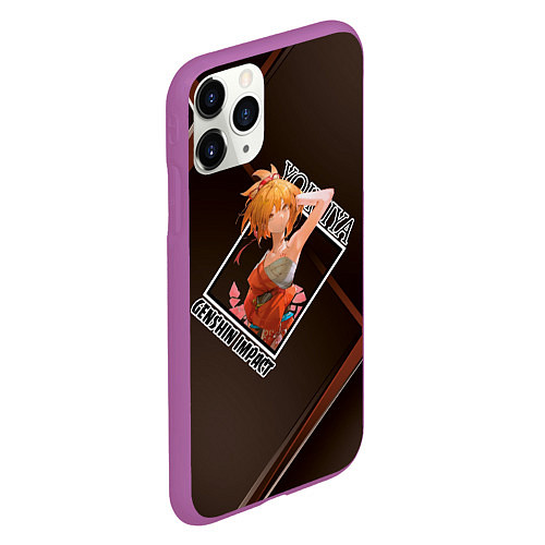 Чехол iPhone 11 Pro матовый Yoimiya Ёимия Наганохара, Genshin Impact / 3D-Фиолетовый – фото 2