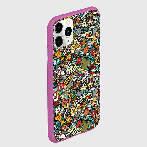 Чехол iPhone 11 Pro матовый СПОРТ Athlete / 3D-Фиолетовый – фото 2