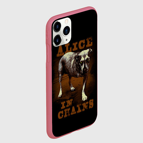 Чехол iPhone 11 Pro матовый Alice in chains Dog / 3D-Малиновый – фото 2