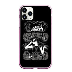 Чехол iPhone 11 Pro матовый Arctic monkeys Art, цвет: 3D-розовый