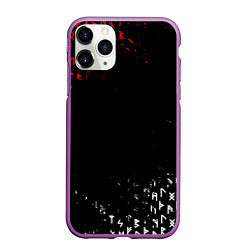 Чехол iPhone 11 Pro матовый КРАСНО БЕЛЫЕ РУНЫ, цвет: 3D-фиолетовый