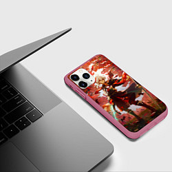 Чехол iPhone 11 Pro матовый Каэдэхара Кадзуха стоит в лесу Genshin Impact, цвет: 3D-малиновый — фото 2