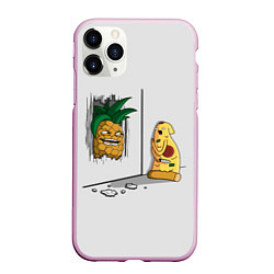 Чехол iPhone 11 Pro матовый HERES PINEAPPLE!, цвет: 3D-розовый