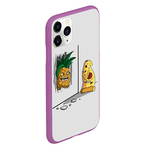 Чехол iPhone 11 Pro матовый HERES PINEAPPLE! / 3D-Фиолетовый – фото 2