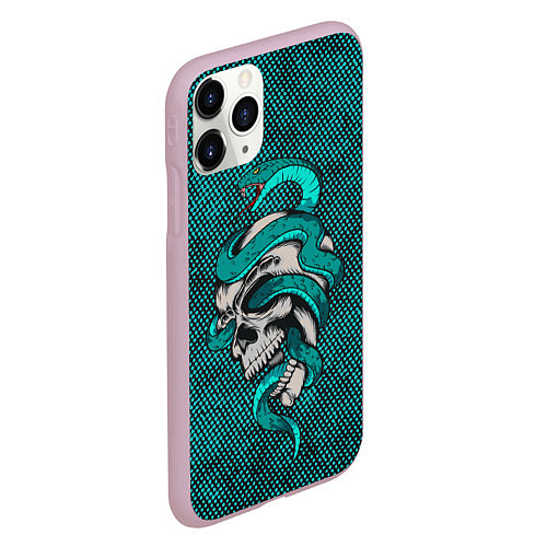 Чехол iPhone 11 Pro матовый SKULL & SNAKE / 3D-Розовый – фото 2