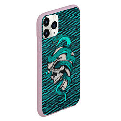 Чехол iPhone 11 Pro матовый SKULL & SNAKE, цвет: 3D-розовый — фото 2