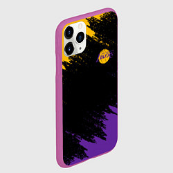 Чехол iPhone 11 Pro матовый LAKERS БРЫЗГИ КРАСОК, цвет: 3D-фиолетовый — фото 2