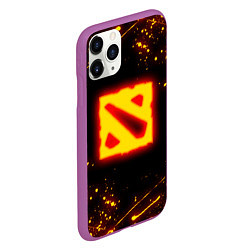 Чехол iPhone 11 Pro матовый DOTA 2 FIRE LOGO ДОТА 2 ОГНЕННЫЙ ЛОГО, цвет: 3D-фиолетовый — фото 2