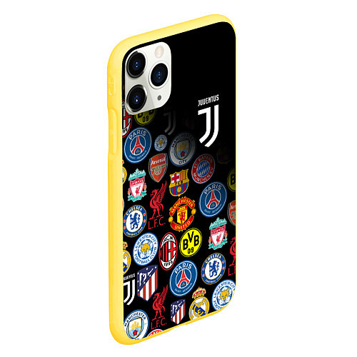 Чехол iPhone 11 Pro матовый JUVENTUS LOGOBOMBING SPORT / 3D-Желтый – фото 2