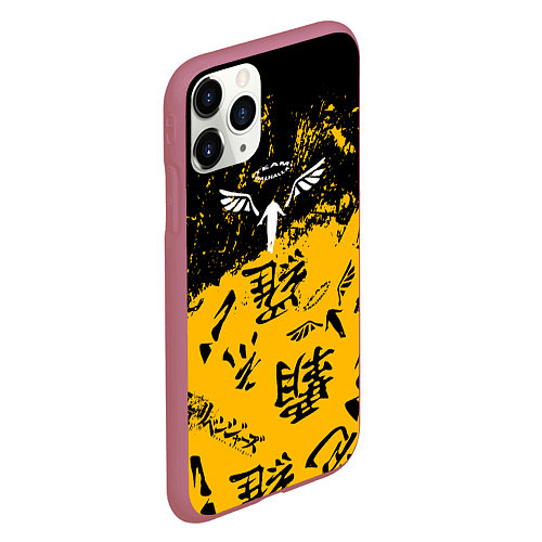 Чехол iPhone 11 Pro матовый Паттерн Tokyo Revengers / 3D-Малиновый – фото 2