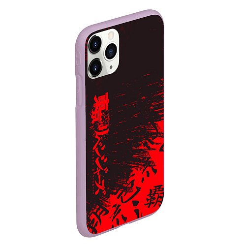 Чехол iPhone 11 Pro матовый Токийские мстители Горизонтальная надпись / 3D-Сиреневый – фото 2