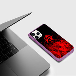 Чехол iPhone 11 Pro матовый Гражданская оборона пламя, цвет: 3D-фиолетовый — фото 2