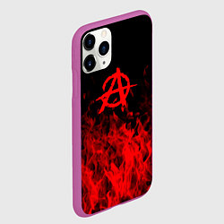 Чехол iPhone 11 Pro матовый Гражданская оборона пламя, цвет: 3D-фиолетовый — фото 2