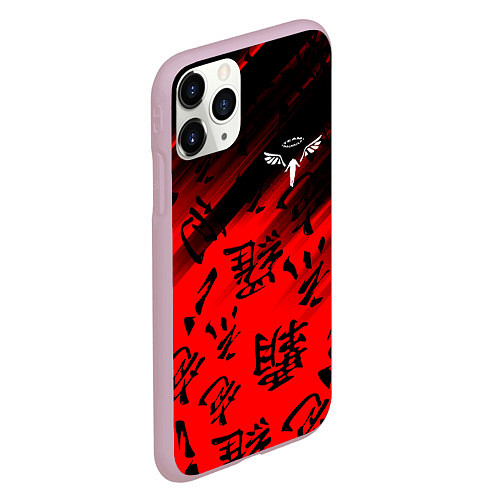 Чехол iPhone 11 Pro матовый Tokyo Revengers паттерн аниме / 3D-Розовый – фото 2