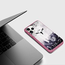 Чехол iPhone 11 Pro матовый Токийские мстители - Подтёки красок, цвет: 3D-малиновый — фото 2