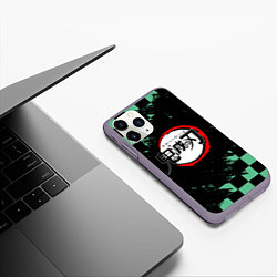 Чехол iPhone 11 Pro матовый ТАНДЖИРО, KIMETSU NO YAIBA LOGO, цвет: 3D-серый — фото 2