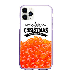 Чехол iPhone 11 Pro матовый ИКРА - Merry Christmas, цвет: 3D-светло-сиреневый