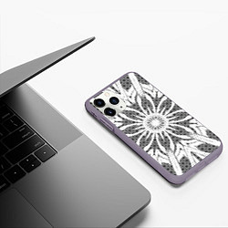Чехол iPhone 11 Pro матовый Коллекция Journey Снежный цветок 535-3М5, цвет: 3D-серый — фото 2
