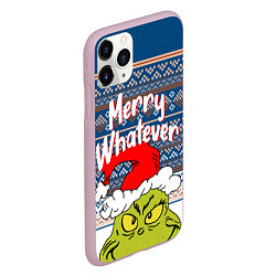 Чехол iPhone 11 Pro матовый MERRY WHATEVER GRINCH, цвет: 3D-розовый — фото 2