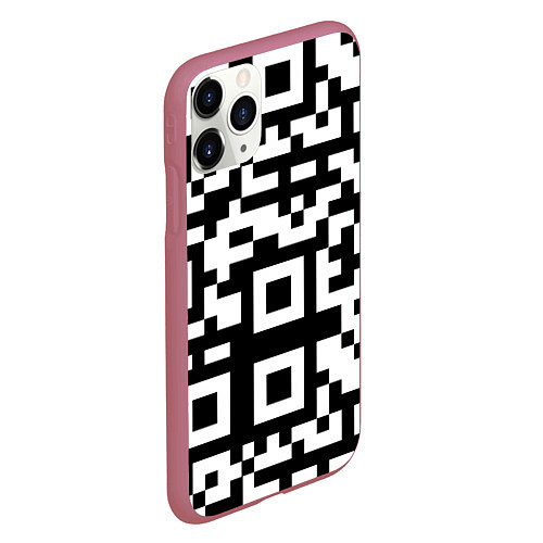 Чехол iPhone 11 Pro матовый Qr codeкуаркод / 3D-Малиновый – фото 2