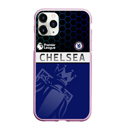 Чехол iPhone 11 Pro матовый FC Chelsea London ФК Челси Лонон, цвет: 3D-розовый