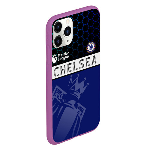 Чехол iPhone 11 Pro матовый FC Chelsea London ФК Челси Лонон / 3D-Фиолетовый – фото 2