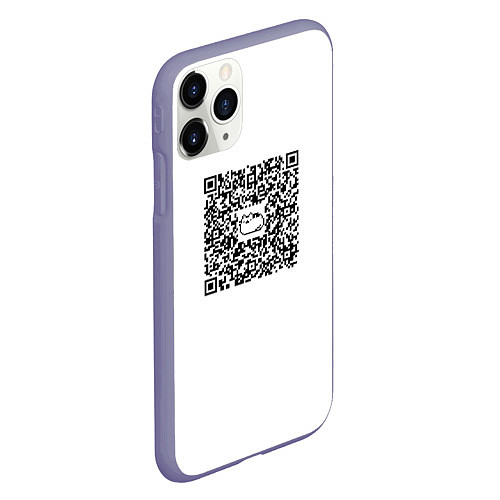Чехол iPhone 11 Pro матовый Я QR-кот, гуляю где вздумается! / 3D-Серый – фото 2
