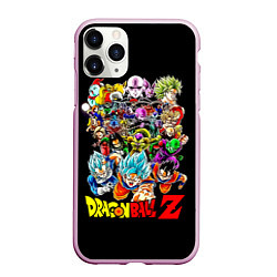 Чехол iPhone 11 Pro матовый Персонажи Dragon Ball, цвет: 3D-розовый