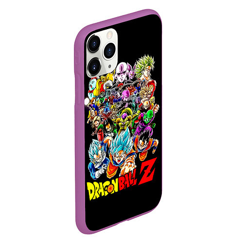 Чехол iPhone 11 Pro матовый Персонажи Dragon Ball / 3D-Фиолетовый – фото 2